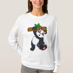 Panda with Wood at Strength training T-Shirt