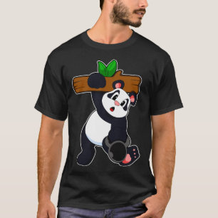 Panda with Wood at Strength training T-Shirt