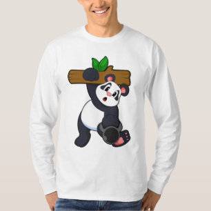 Panda with Wood at Strength training T-Shirt
