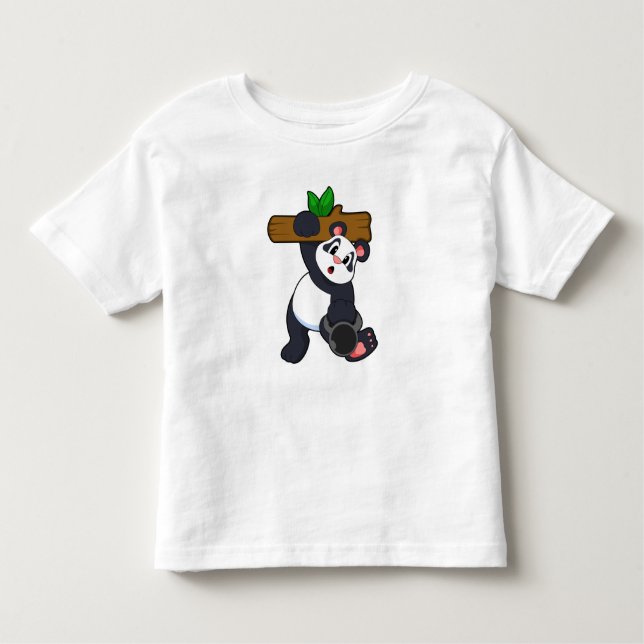 Panda with Wood at Strength training Toddler T-Shirt (Front)