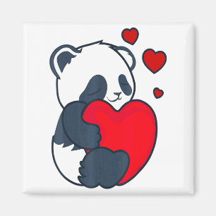 Panda Women Valentines Day Girlfriend Heart  Magnet