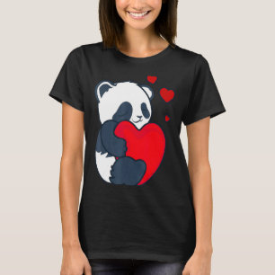 Panda Women Valentines Day Girlfriend Heart  T-Shirt