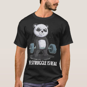 Panda Workout Fitness Weightlifting Bodybuilder Po T-Shirt