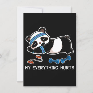 Panda Workout Gym My Everything Hurts Invitation