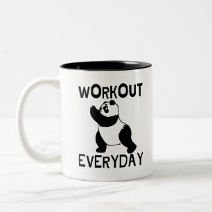Panda Workout Gym Two-Tone Coffee Mug