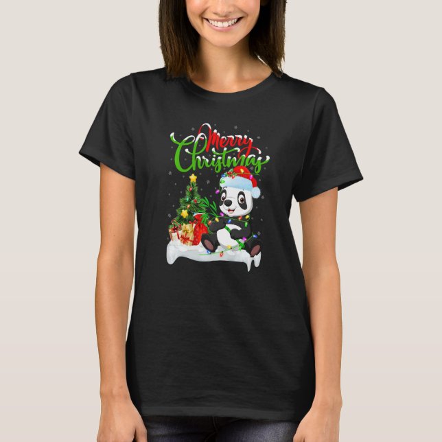 Panda  Xmas Decorations Santa Panda Christmas T-Shirt (Front)