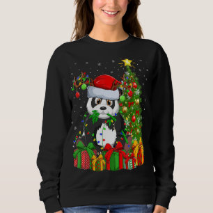 Panda   Xmas Holiday Santa Panda Christmas Tree Sweatshirt