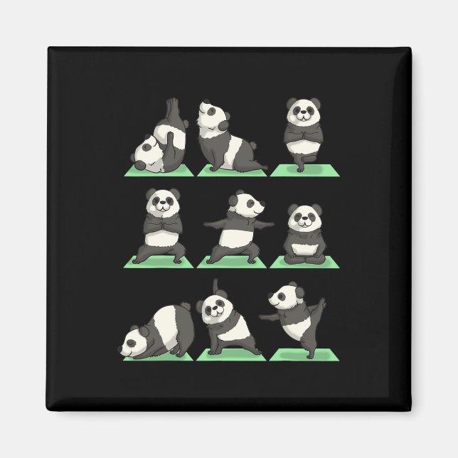 Panda Yoga Pose Zen Cute Workout Exercise Yogi Fun Magnet (Front)