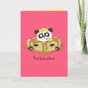 Pandacakes - Funny Panda Pancake Pun Card