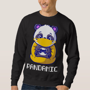 Pandamic Bear With Mask Pandemic Panda Gaming Sweatshirt