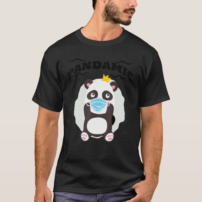 Pandamic Bear With Mask Pandemic Panda Quarantine T-Shirt (Front)
