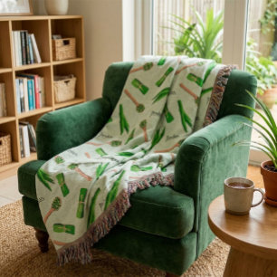 Pandan Leaf Pattern Fleece Blanket
