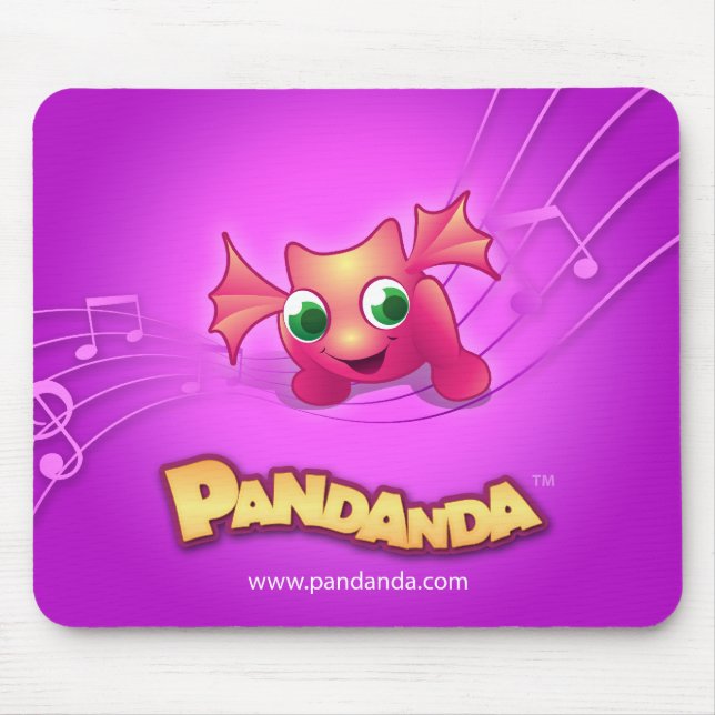 Pandanda Pink Dragon Mousepad (Front)