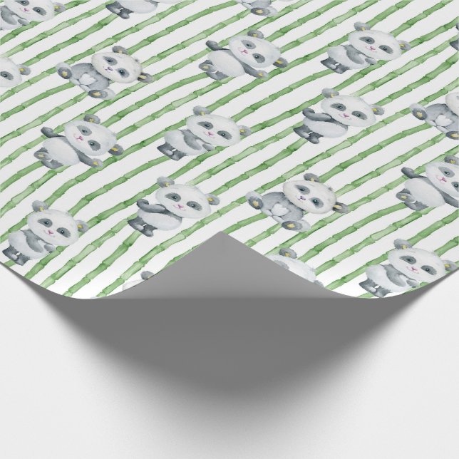 Panda's and Bamboo  Wrapping Paper (Corner)