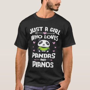 Pandas And Pianos Cute Gift for Girls Women T-Shirt