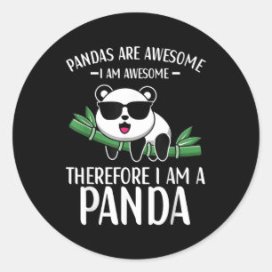 Pandas Are Awesome Panda Bear For Classic Round Sticker