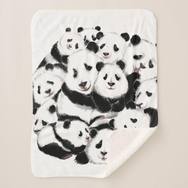 Pandas Baby Sherpa Blanket (Front)