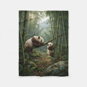 Pandas Bamboo Forest Wildlife Nature Fleece Blanke Blanket