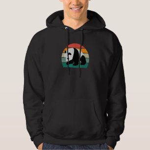 Pandas Bears Bamboo China Asia Black Leave White P Hoodie