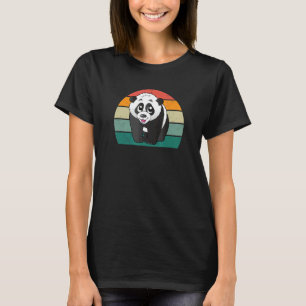 Pandas Bears Bamboo China Asia Black Leave White P T-Shirt
