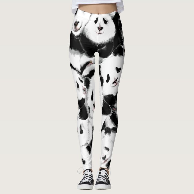 Pandas - Big Hugs - Drawing Leggings (Front)