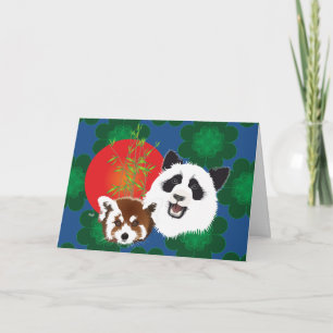 Pandas Freunde für die Ewigkeit mit Spruch Thank You Card