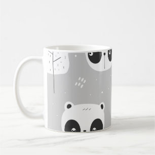 Pandas grey coffee mug