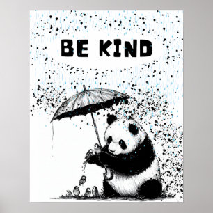 Panda's Haven: Be Kind to Feathered Friends Poster