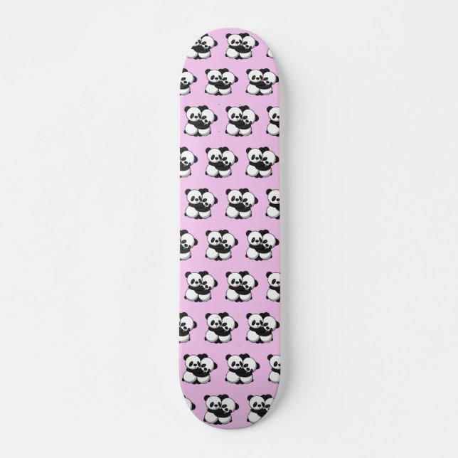 Pandas Hugging  Skateboard (Front)