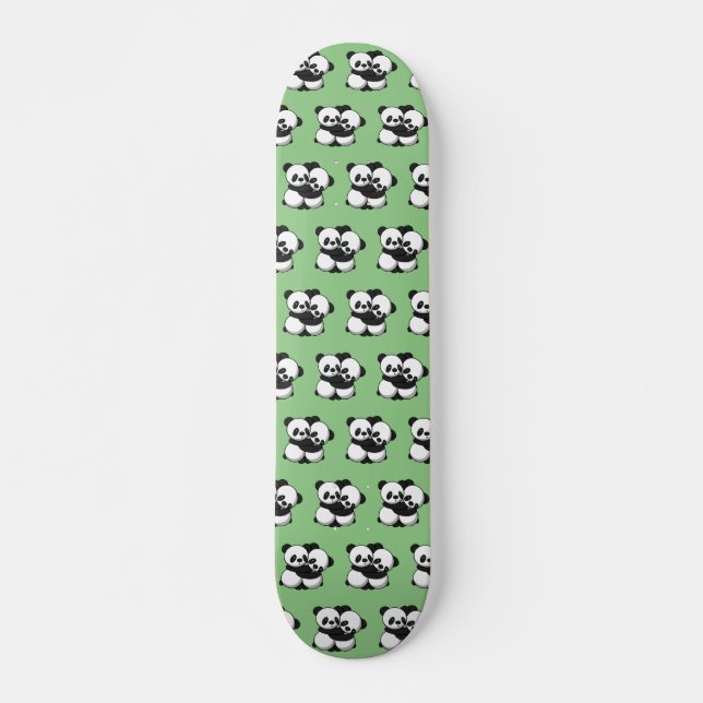 Pandas Hugging  Skateboard (Front)