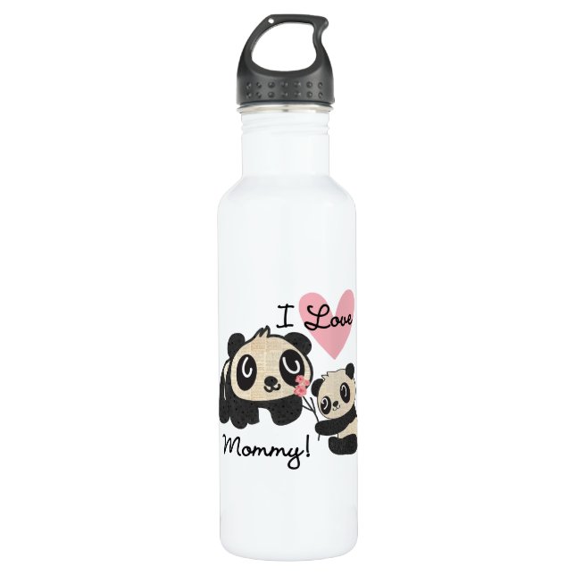 Pandas I Love Mummy 710 Ml Water Bottle (Front)