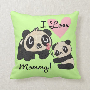 Pandas I Love Mummy Cushion