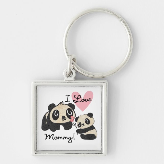 Pandas I Love Mummy Key Ring (Front)