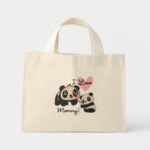 Pandas I Love Mummy Mini Tote Bag