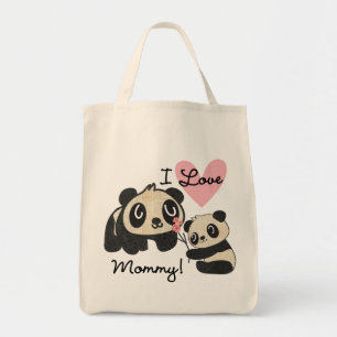 Pandas I Love Mummy Tote Bag