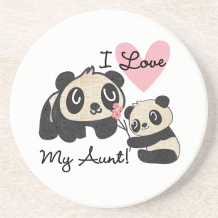 Pandas I Love My Aunt Coaster