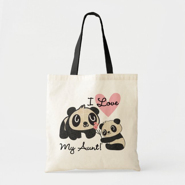 Pandas I Love My Aunt Tote Bag (Front)