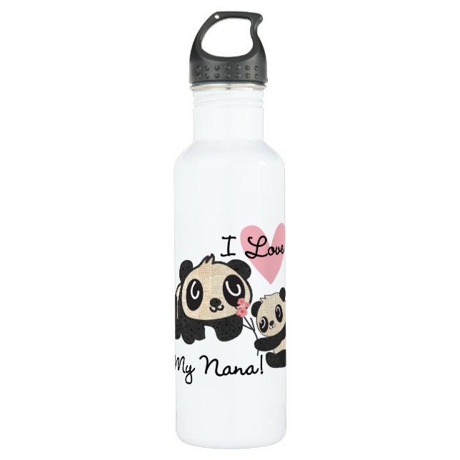 Pandas I Love My Nana 710 Ml Water Bottle (Front)