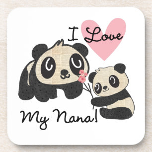 Pandas I Love My Nana Coaster
