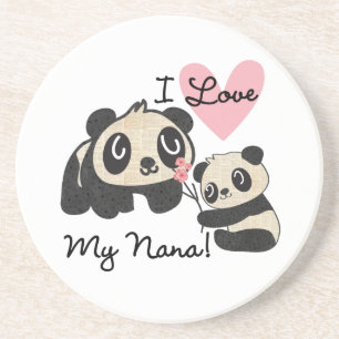 Pandas I Love My Nana Coaster