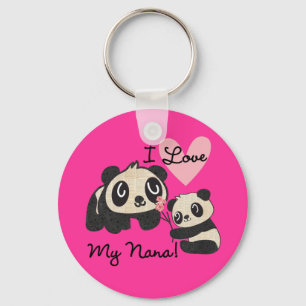 Pandas I Love My Nana Key Ring