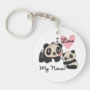 Pandas I Love My Nana Key Ring