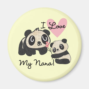 Pandas I Love My Nana Magnet