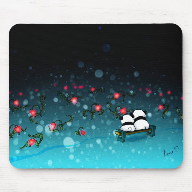 Pandas in snow mouse pad (Front)