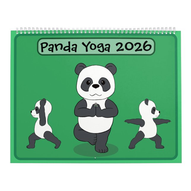 Pandas in Yoga Poses Calendar (Cover)