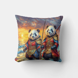 Pandas on The Ready Design By Rich AMeN Gill Cushion