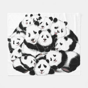 Pandas - Pandemic - Big Hugs - Drawing Collection Fleece Blanket