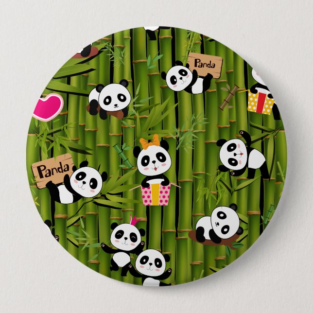 Panda's Pattern 2 10 Cm Round Badge (Front)