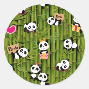 Panda's Pattern 2 Classic Round Sticker