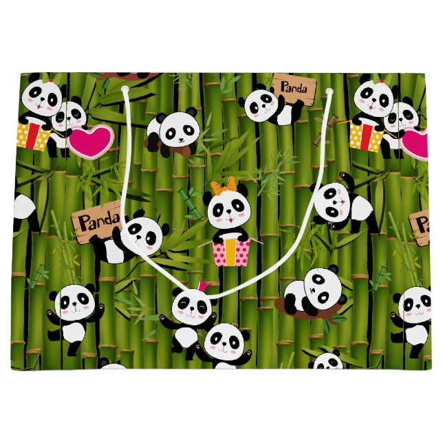 Panda's Pattern 2 Large Gift Bag (Front)